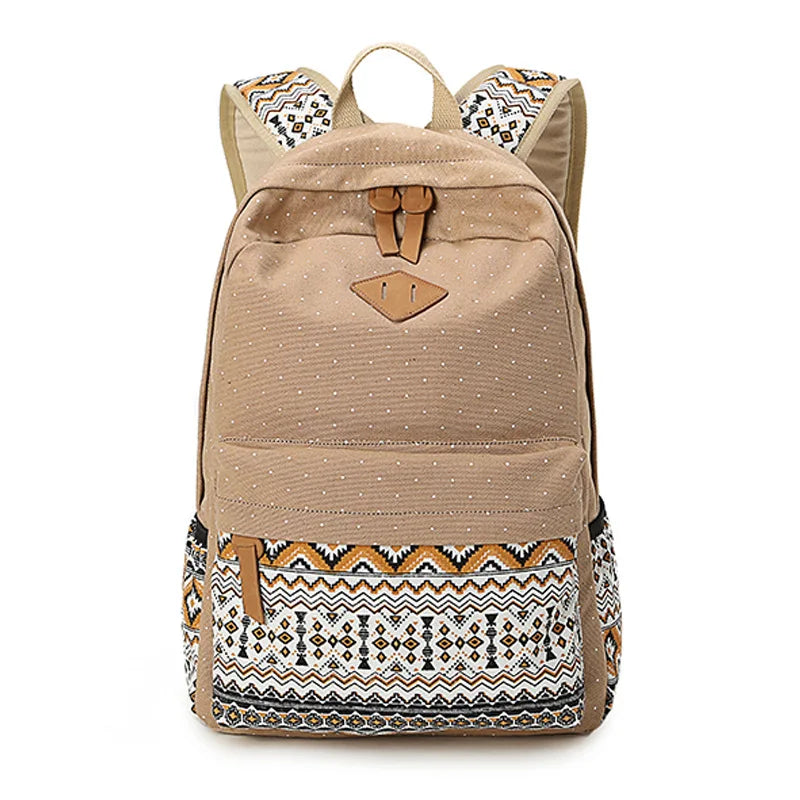 Mochila Escolar Feminina Modelo Hippie
