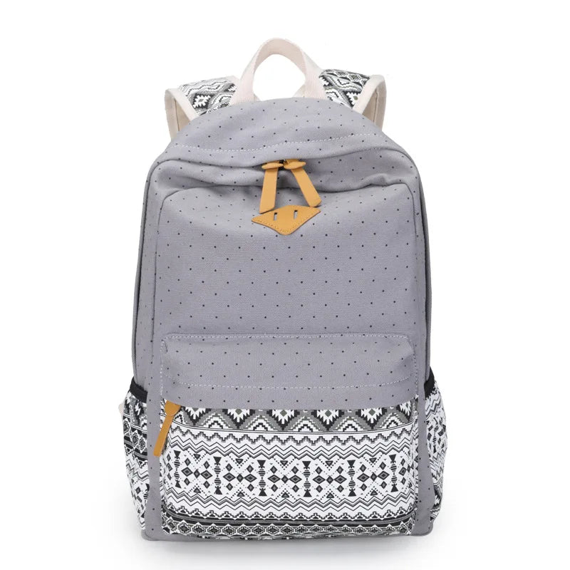 Mochila Escolar Feminina Modelo Hippie