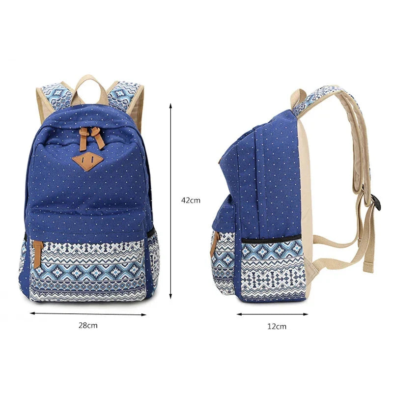 Mochila Escolar Feminina Modelo Hippie
