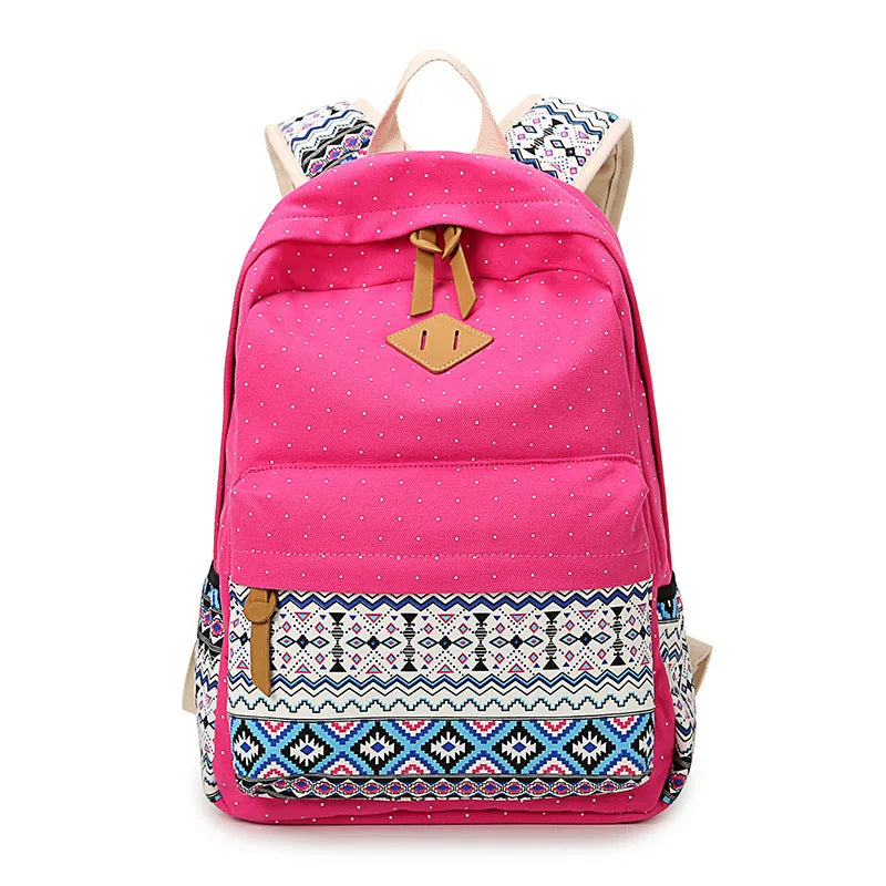 Mochila Escolar Feminina Modelo Hippie