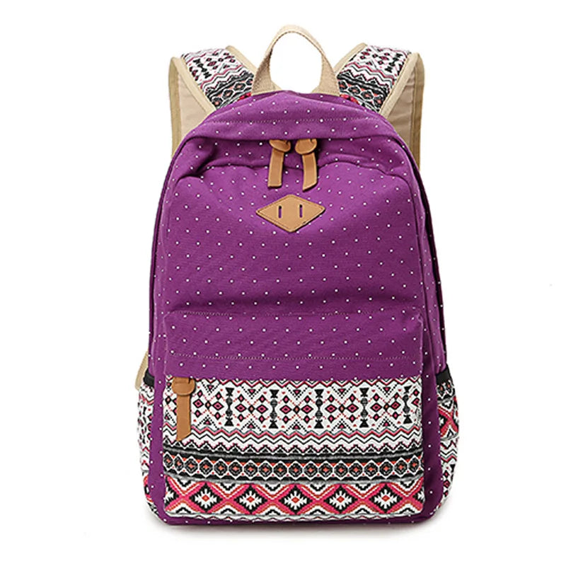 Mochila Escolar Feminina Modelo Hippie