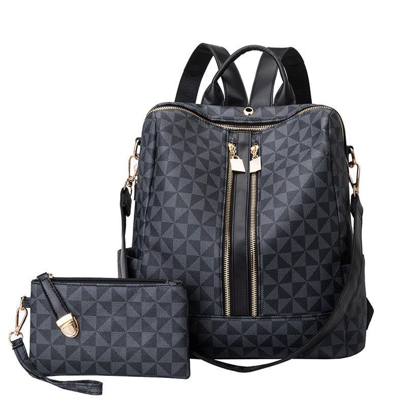 Mochila Feminina de Couro Elegance + Carteira