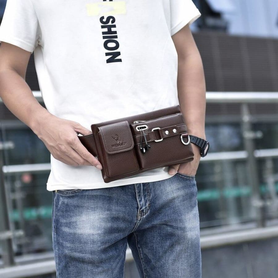 Bag Masculina Transversal de Couro Legítimo