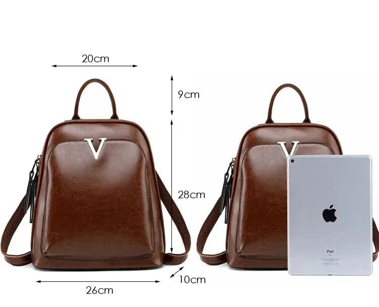 Mochila Feminina de Couro Legítimo Olivia