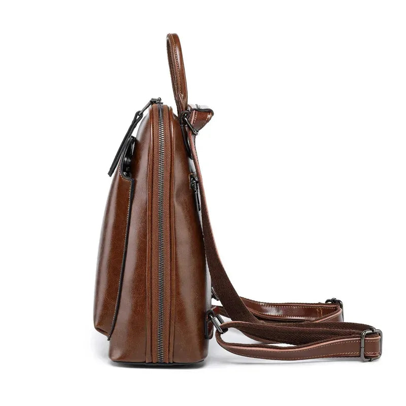 Mochila Feminina de Couro Legítimo Olivia