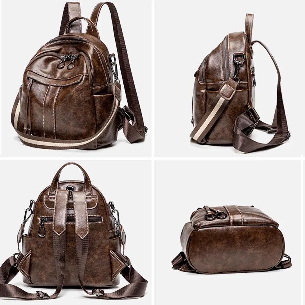 Mochila Feminina de Couro Legítimo Lumis
