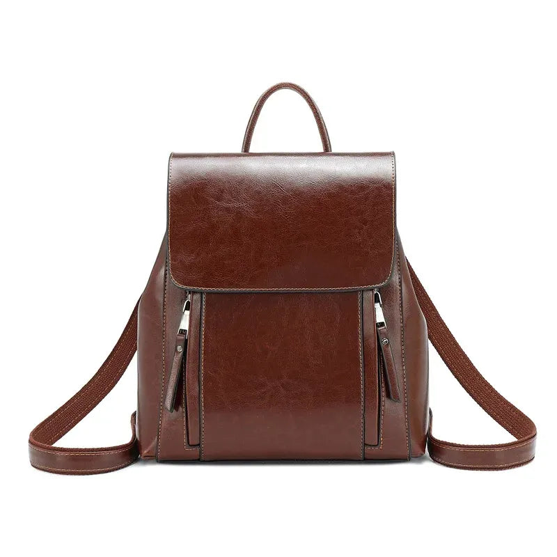 Mochila Feminina de Couro Legítimo BelaMujer