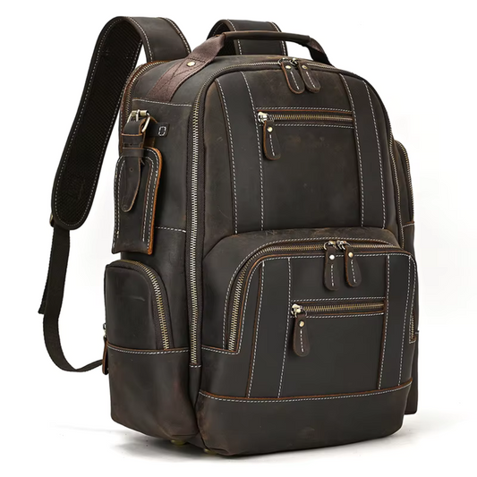 Mochila Masculina de Couro Notebook 15.6 Luxo