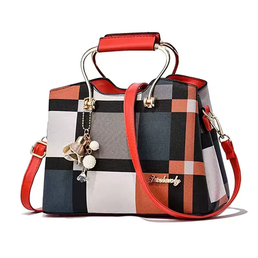Bolsa Feminina Xadrez de Couro - Mirabelle Haute
