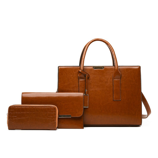 Bolsa Feminina de Couro + 2 Carteira Premium Bags
