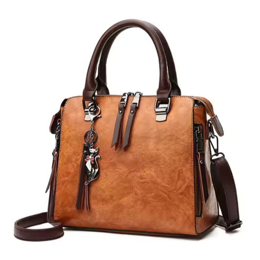 Bolsa Feminina de Couro Genuíno Vintage Paige