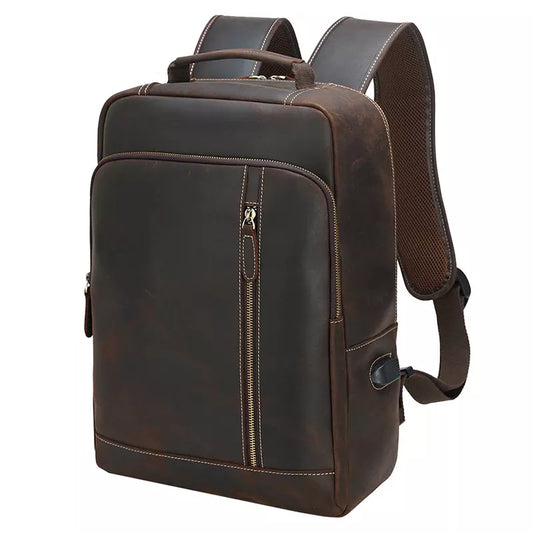 Mochila Masculina de Couro Notebook Bull