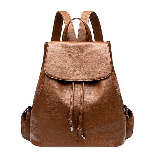 Mochila Feminina de Couro Anti-Furto Lauren