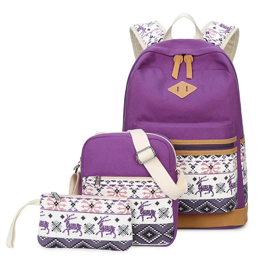Kit Escolar Hippie - Mochila, Lancheira e Estojo
