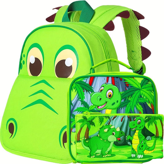 Kit Escolar Infantil Dino - Mochila, Lancheira e Estojo