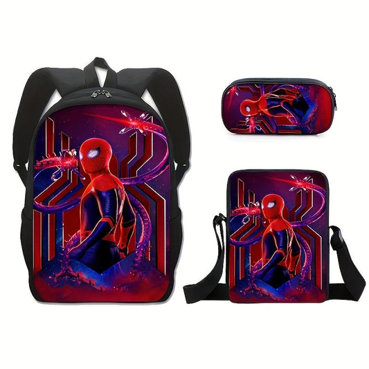 Kit Escolar Spider-Man - Mochila, Lancheira e Estojo