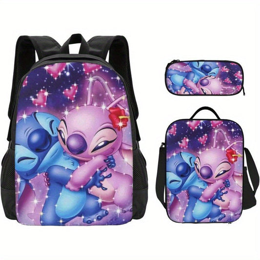 Kit Escolar Stitch - Mochila, Lancheira e Estojo