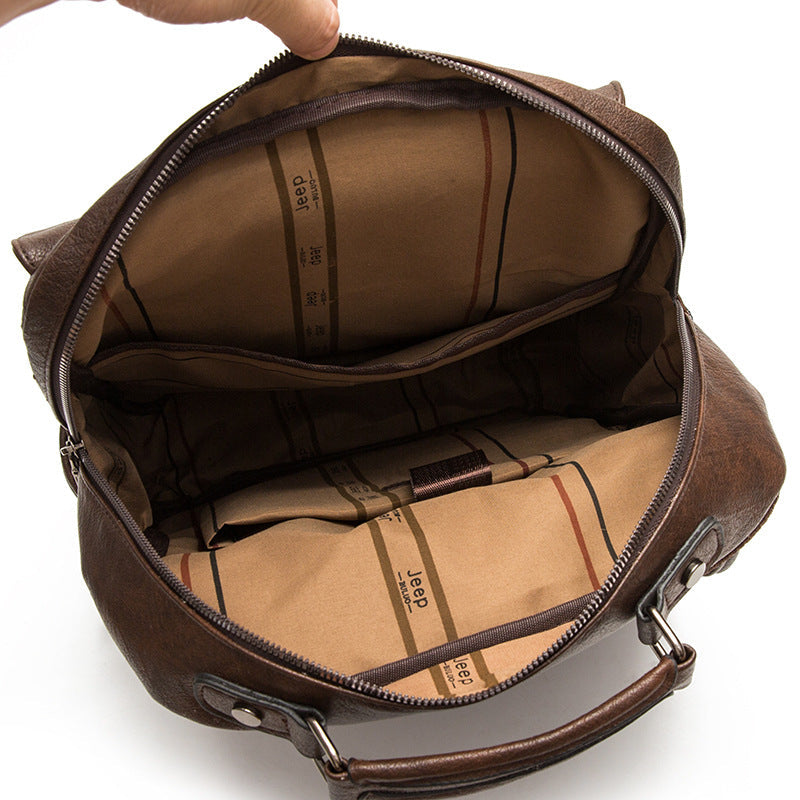 Mochila Executiva Masculina de Couro Jeep