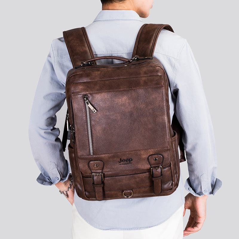 Mochila Executiva Masculina de Couro Jeep