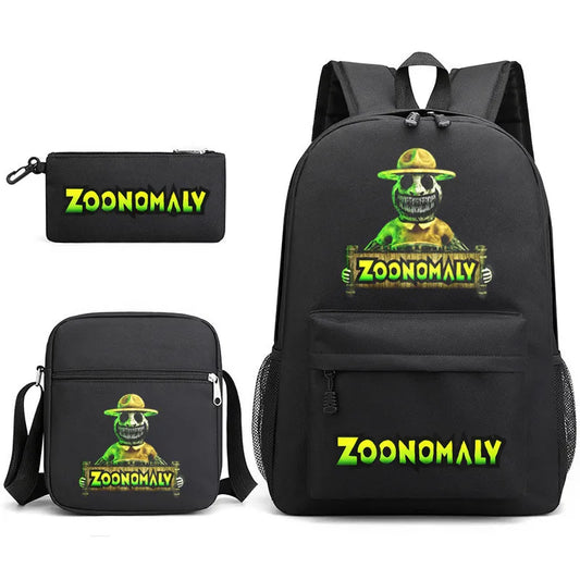 Mochila Escolar Masculina Desenho com Estojo e Lancheira