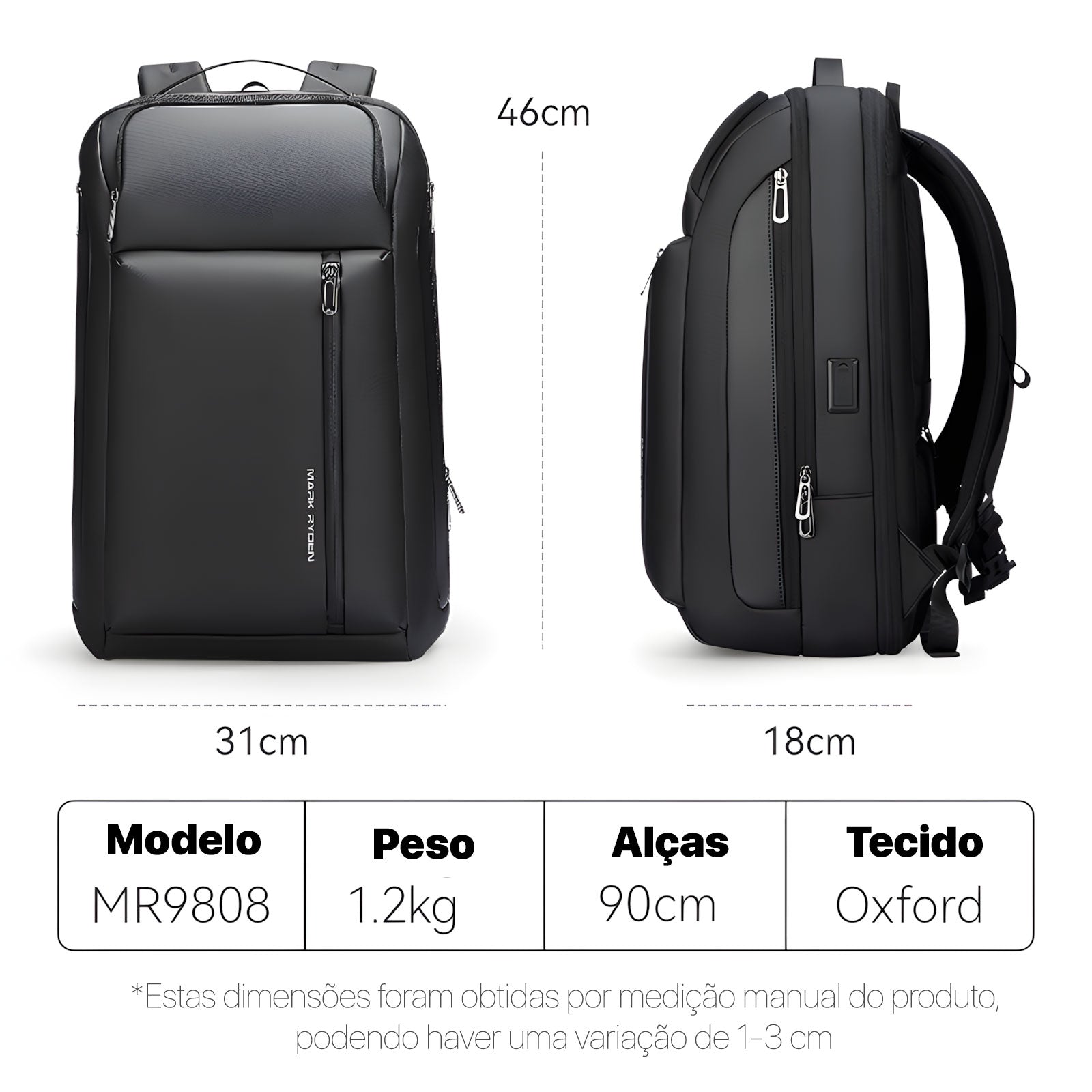 Mochila Executiva Expansível 25L-35L Notebook 16" NexPort 10