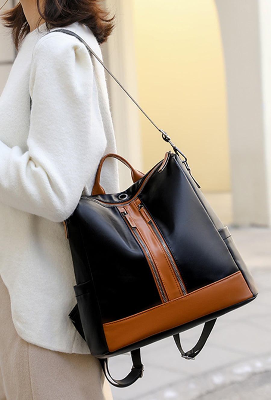Mochila Feminina de Couro Fashion Bag 3