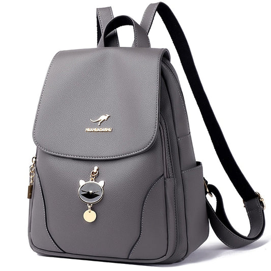 Mochila Feminina de Couro Fashion Pack
