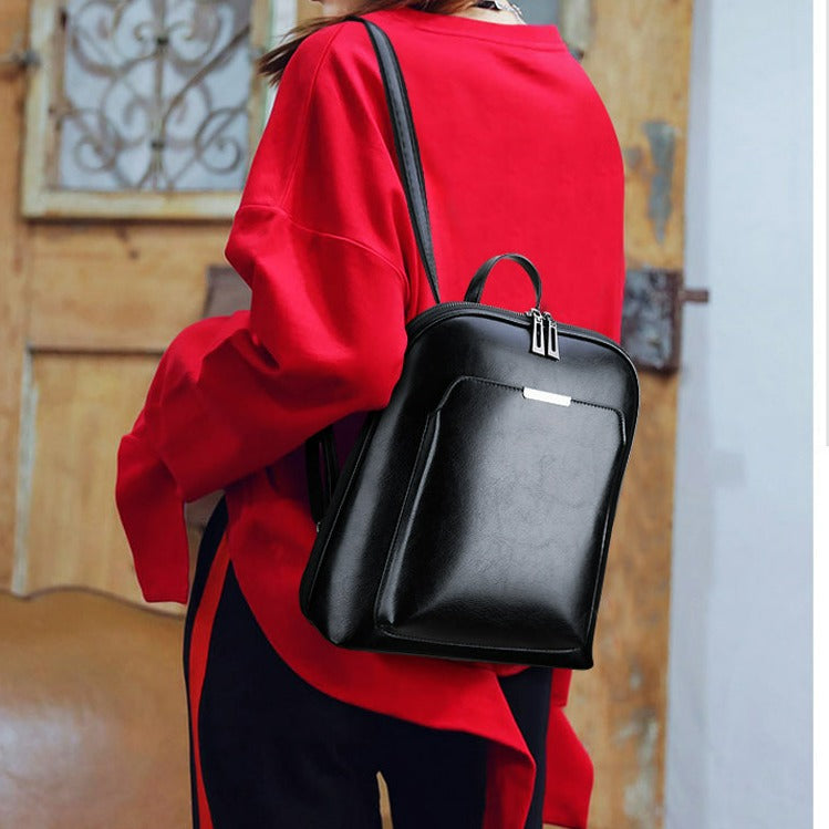Mochila Feminina de Couro Vintage Luxo 2