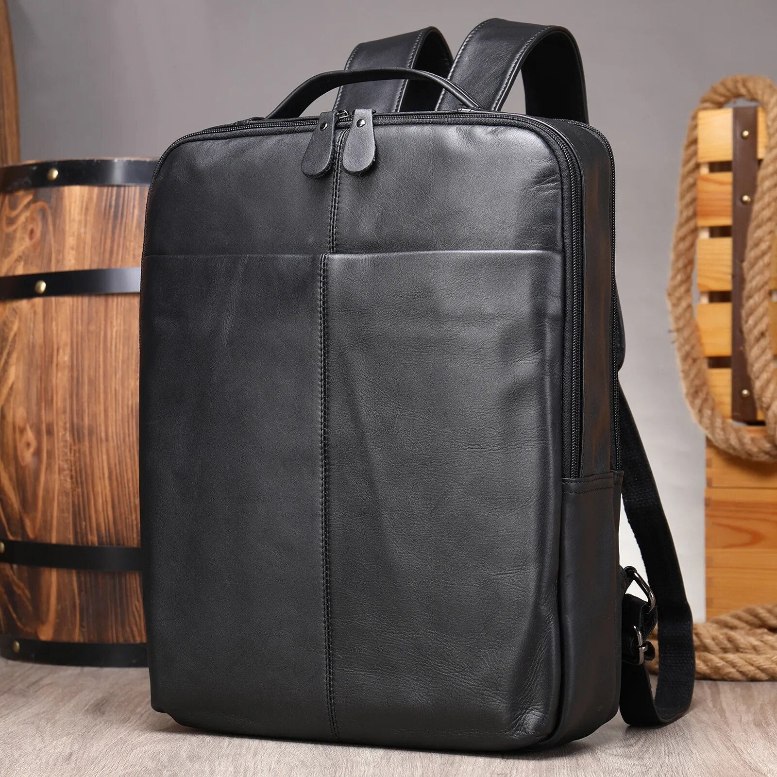 Mochila Masculina de Couro Becker Notebook 14 3