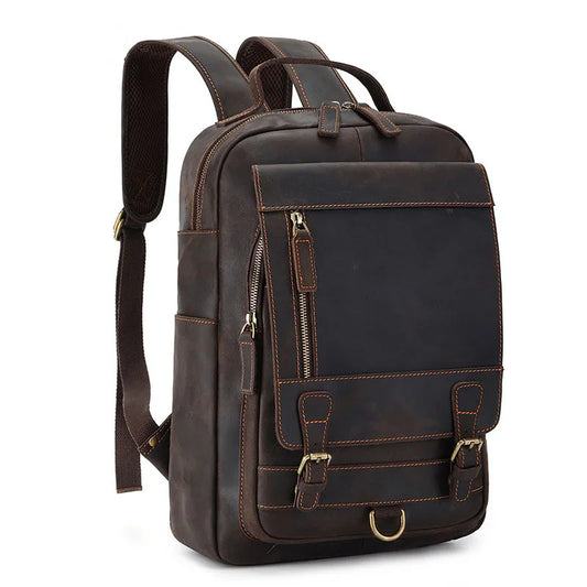 Mochila Masculina de Couro Genuíno Bulls