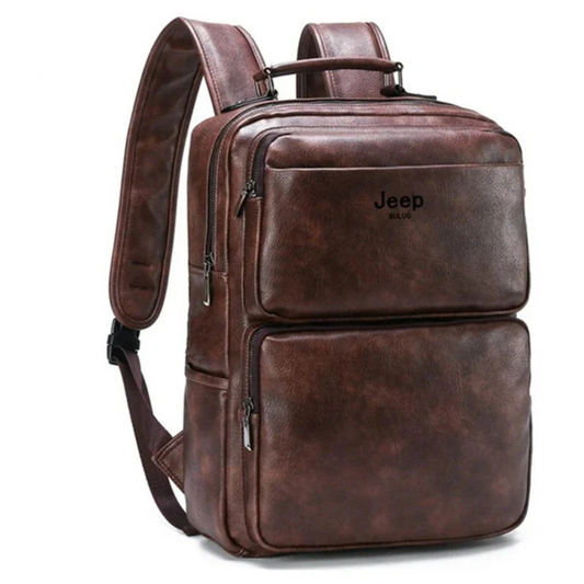 Mochila Masculina de Couro Jeep Premium