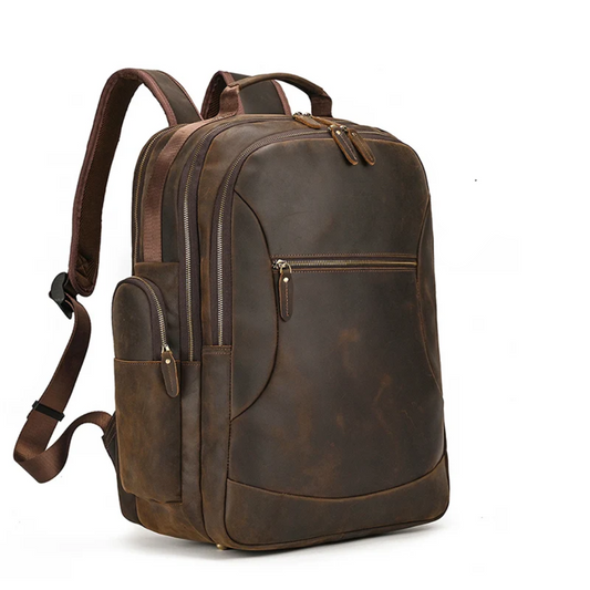 Mochila Masculina de Couro Luxo Notebook 17”