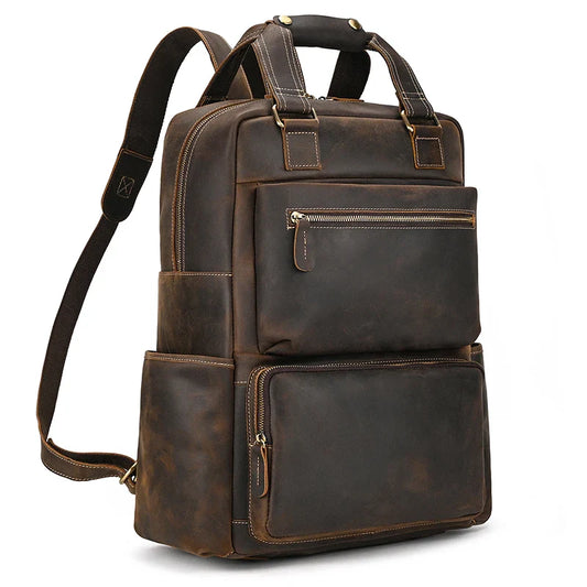 Mochila Masculina de Couro Notebook 15.6 Packer