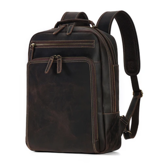 Mochila Masculina de Couro Notebook 15.6 Stone