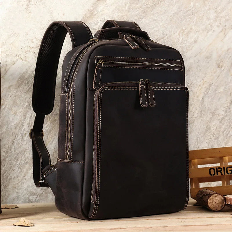 Mochila Masculina de Couro Notebook 15.6 Stone 3
