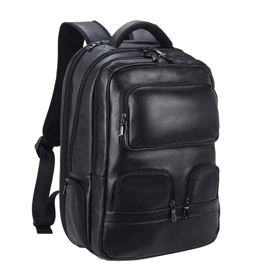Mochila Masculina de Couro Notebook 17" Lyon