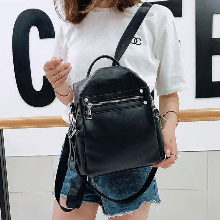 Mochila de Couro Feminina À Prova D' Água Mayse 8
