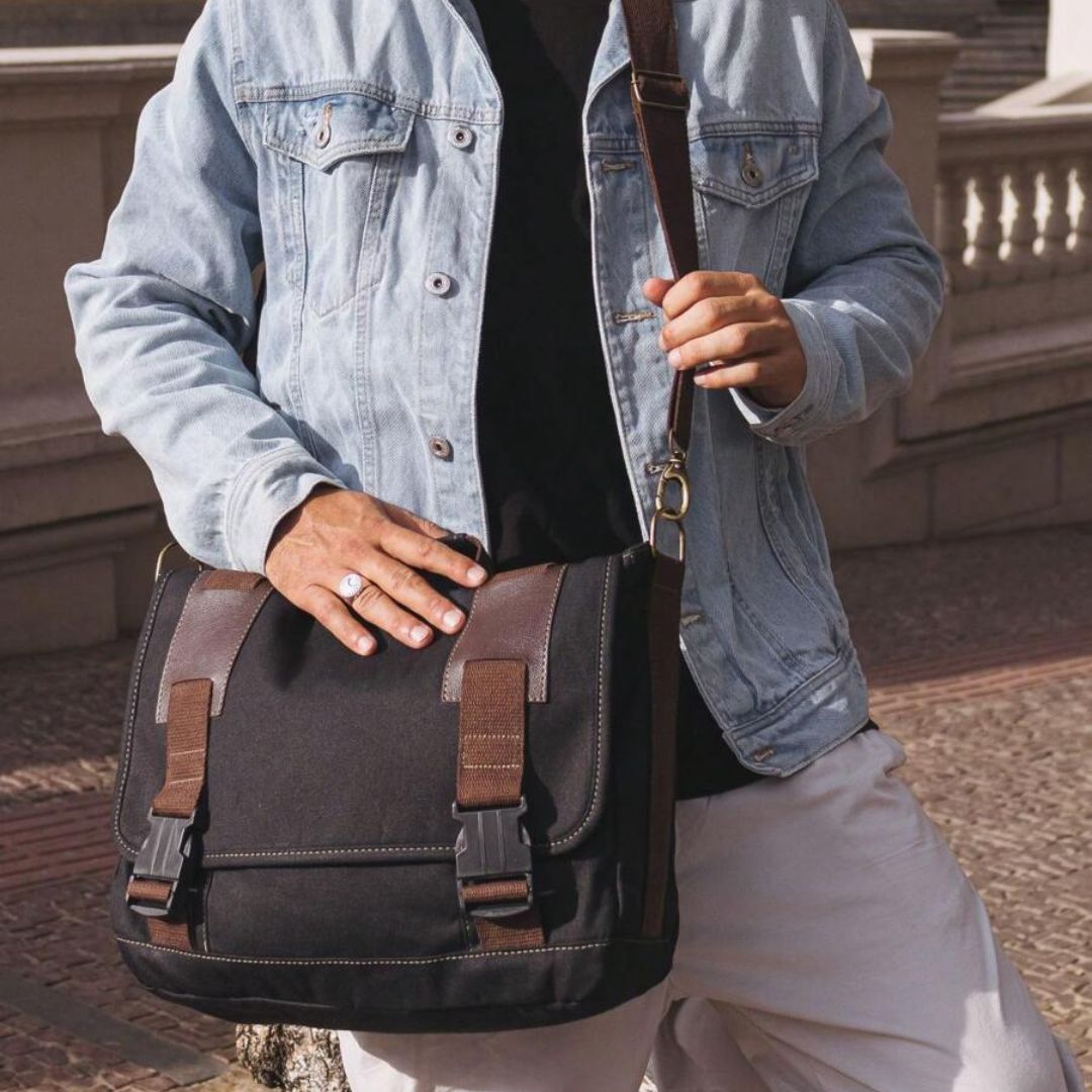 Pasta Bolsa Masculina de Lona para Notebook