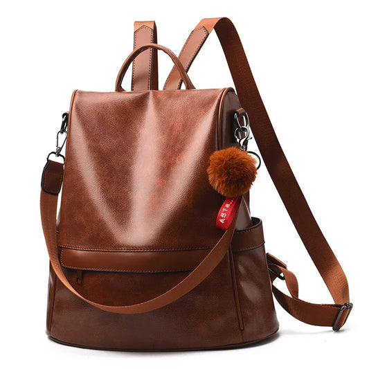 Mochila Feminina de Couro Impermeável Julia