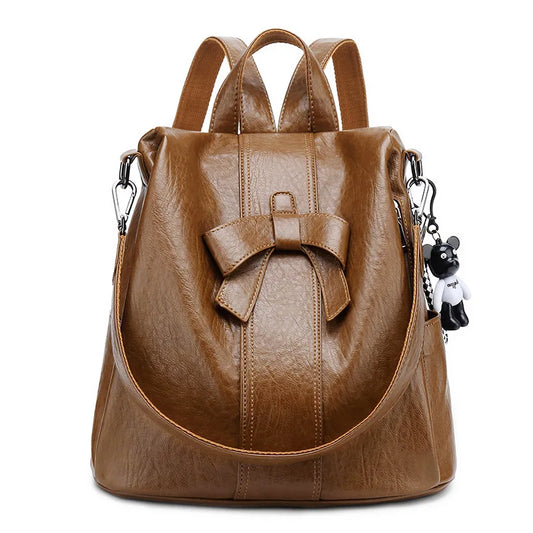 Mochila Feminina de Couro Anti-Furto Maya