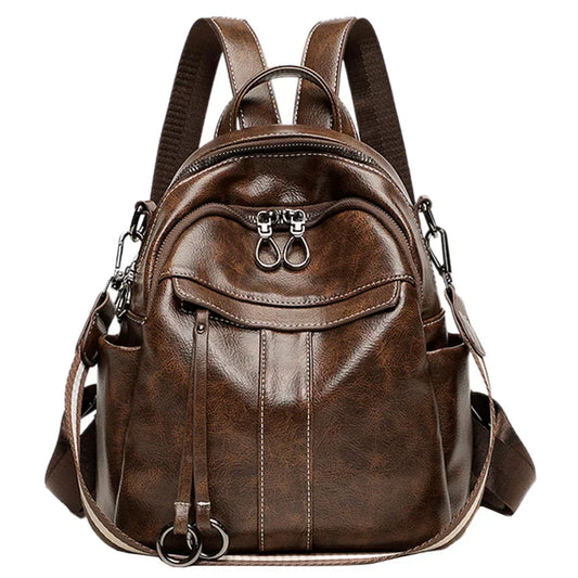 Mochila Feminina de Couro Legítimo Lumis