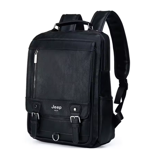 Mochila Masculina Jeep de Couro Notebook