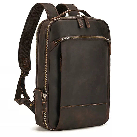 Mochila de Couro Genuíno Notebook 15"