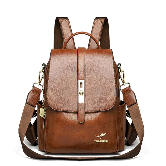 Mochila Feminina de Couro Legítimo Lucy