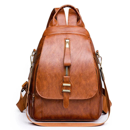 Mochila Feminina de Couro Legítimo Maggie