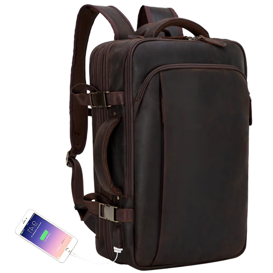 Mochila de Couro Legitimo para Notebook 17"