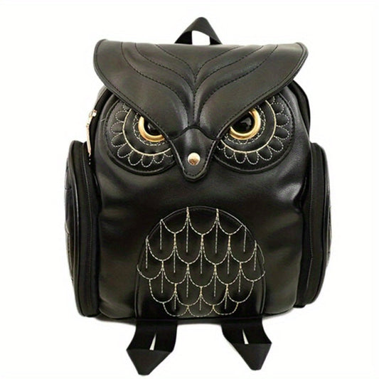 Mochila de Couro com Alça Ajustável - Coruja