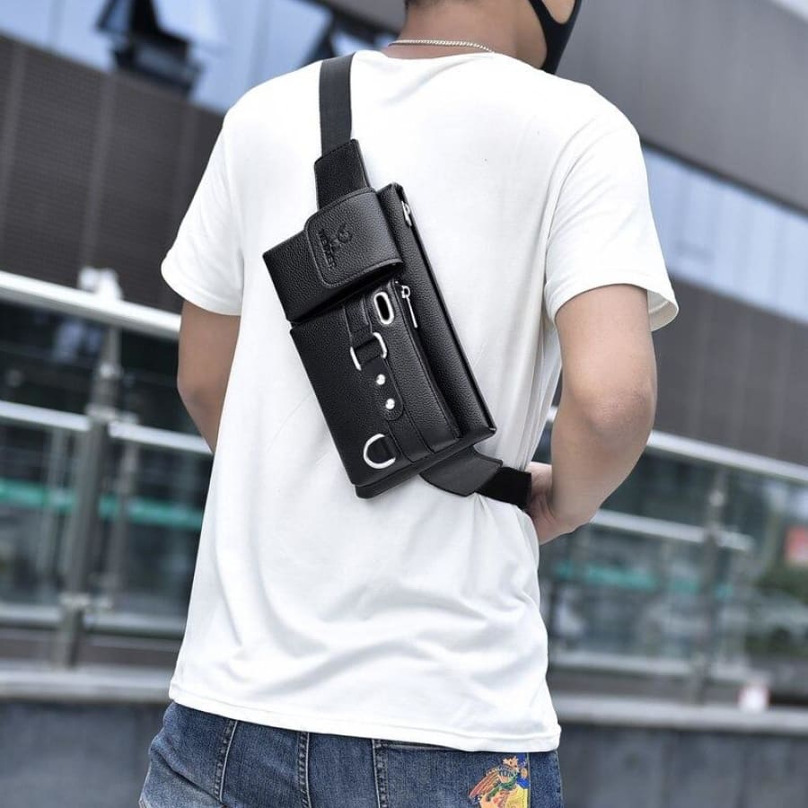 Bag Masculina Transversal de Couro Legítimo