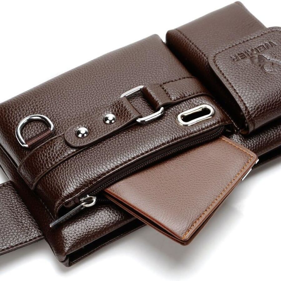 Bag Masculina Transversal de Couro Legítimo