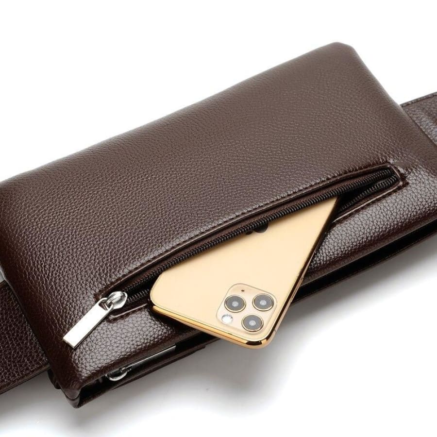 Bag Masculina Transversal de Couro Legítimo